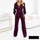 Lavinque outfit set Bourgogne / S Ensemble Velours Zippé | Chic & Confort | Look Décontracté