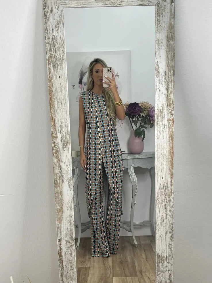 Lavinque outfit set Combinaison Sans Manches | Fendue à l'Avant | Élégante et Originale