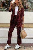 Lavinque outfit set Ensemble Blazer et Pantalon Imprimé Léopard | Chic | Élégance et Confort
