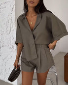 Lavinque outfit set Ensemble Chemise et Short en Lin | Décontracté | Léger et Élégant