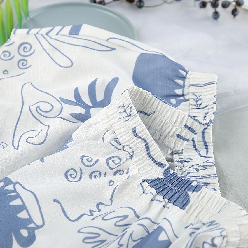 Lavinque outfit set Ensemble Chemise Oversize et Short Imprimé | Bohème | Léger et Décontracté