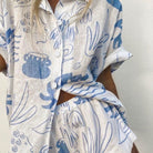 Lavinque outfit set Ensemble Chemise Oversize et Short Imprimé | Bohème | Léger et Décontracté