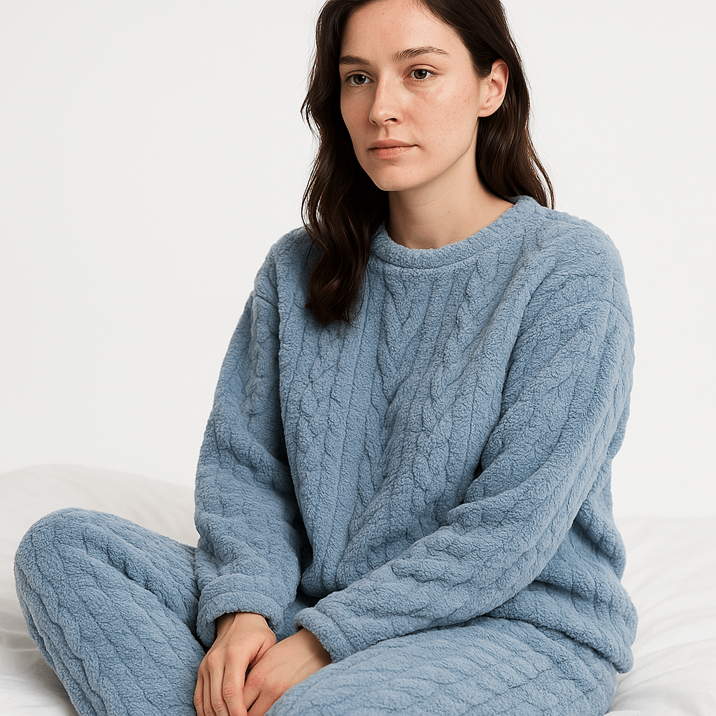 Lavinque Outfit set Ensemble Cocooning Torsadé Crème | Ultra Doux | Parfait pour l’Hiver