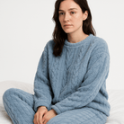 Lavinque Outfit set Ensemble Cocooning Torsadé Crème | Ultra Doux | Parfait pour l’Hiver
