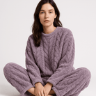 Lavinque Outfit set Ensemble Cocooning Torsadé Crème | Ultra Doux | Parfait pour l’Hiver