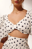 Lavinque outfit set Ensemble Crop Top et Jupe Fendue à Pois | Audacieux | Léger et Glamour