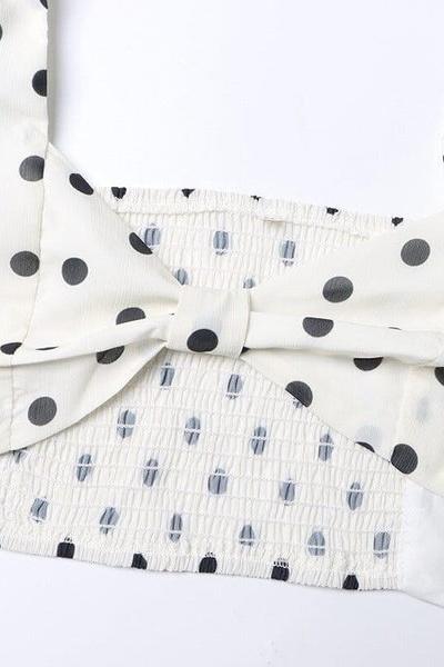 Lavinque outfit set Ensemble Crop Top et Jupe Fendue à Pois | Audacieux | Léger et Glamour