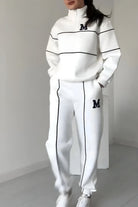 Lavinque Outfit set Ensemble de Jogging Vert Foncé | Col Zippé & Lettrage M | Sportif et Stylé