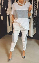 Lavinque outfit set Ensemble Décontracté Chic avec Détails Strass | Confort & Élégance | Style Tendance