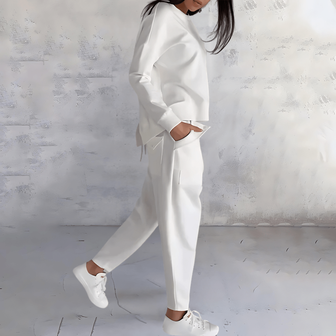 Lavinque Outfit set Ensemble Décontracté en Coton | Blanc | Minimaliste et Confort Absolu