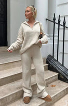 Lavinque Outfit set Ensemble Détente Zippé | Gris Chiné | Douceur et Style Décontracté