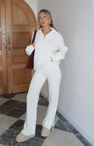 Lavinque Outfit set Ensemble Détente Zippé | Gris Chiné | Douceur et Style Décontracté