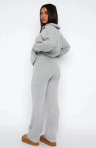 Lavinque Outfit set Ensemble Détente Zippé | Gris Chiné | Douceur et Style Décontracté