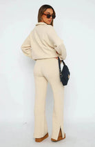 Lavinque Outfit set Ensemble Détente Zippé | Gris Chiné | Douceur et Style Décontracté