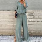 Lavinque outfit set Ensemble fluide blouse et pantalon | Ensemble | Élégance et confort sophistiqué
