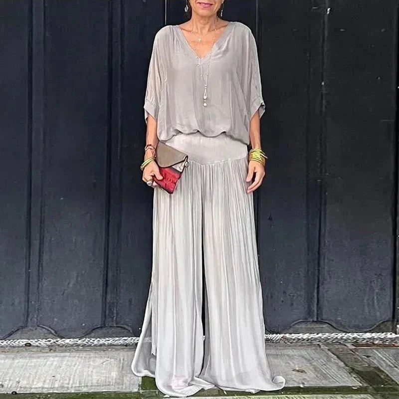 Lavinque outfit set Ensemble fluide blouse et pantalon | Ensemble | Élégance et confort sophistiqué