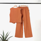 Lavinque outfit set Ensemble Gilet et Pantalon Large | Lin | Élégant et Aéré