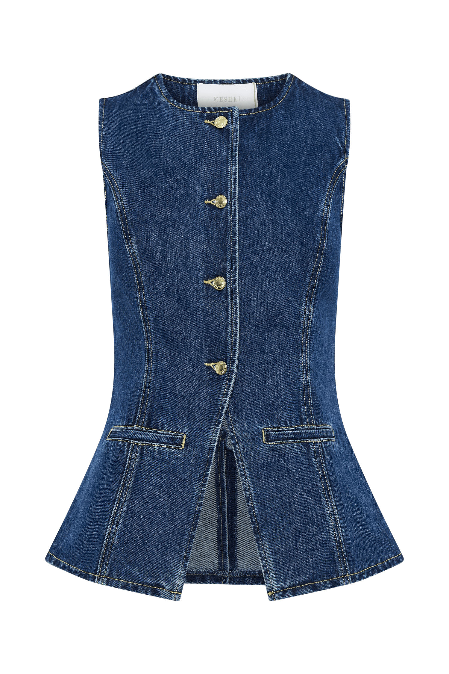 Lavinque Outfit set Ensemble Gilet & Short en Jean | Denim Bleu Foncé | Tendance et Structuré