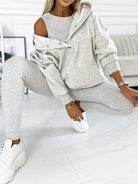 Lavinque Outfit set Ensemble Jogging Douillet | Gris Clair | Confort et Style Décontracté