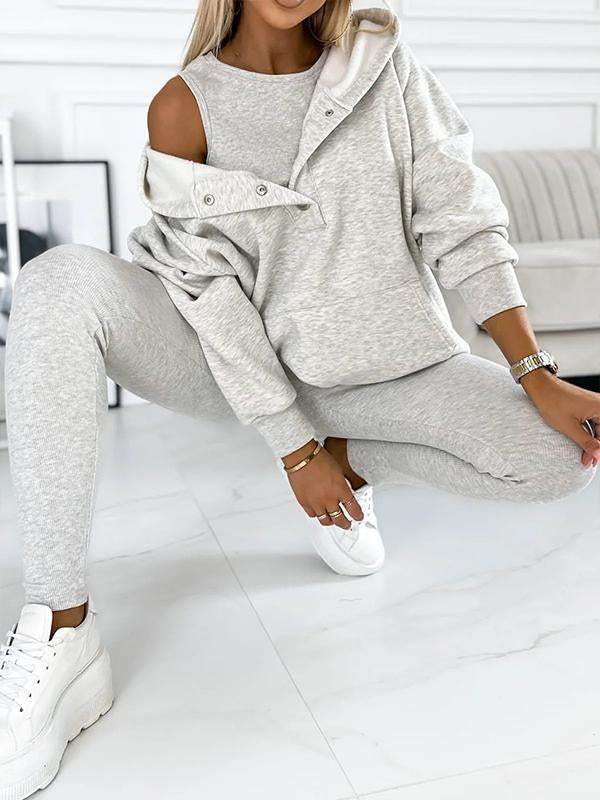 Lavinque Outfit set Ensemble Jogging Douillet | Gris Clair | Confort et Style Décontracté