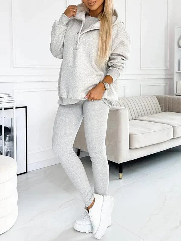 Lavinque Outfit set Ensemble Jogging Douillet | Gris Clair | Confort et Style Décontracté