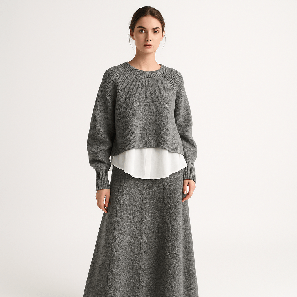 Lavinque Outfit set Ensemble Jupe Longue & Pull Oversize | Tricot | Élégant et Douillet