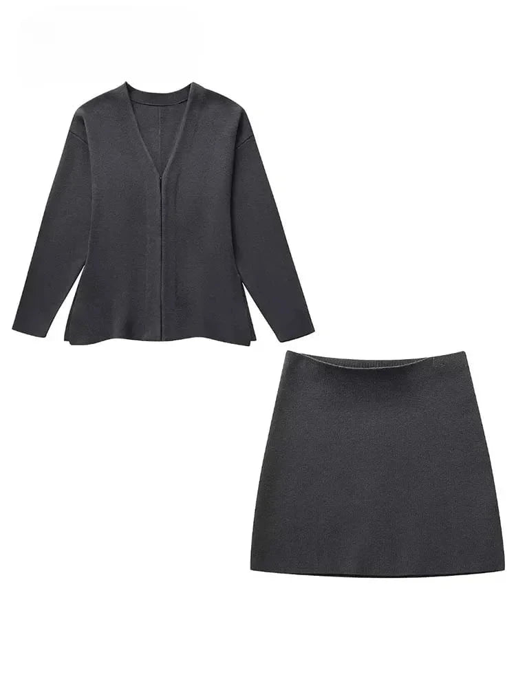 Lavinque Outfit set Ensemble Jupe & Veste | Noir Classique | Chic et Polyvalent