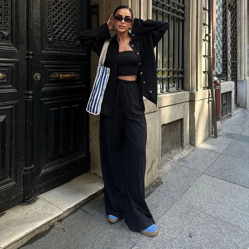 Lavinque outfit set Ensemble Lin Chemise et Pantalon | Minimaliste | Léger et Élégant