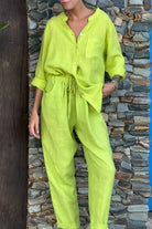 Lavinque outfit set Ensemble Lin Femme | Chemise et Pantalon | Léger et Élégant