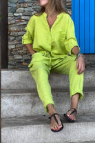 Lavinque outfit set Ensemble Lin Femme | Chemise et Pantalon | Léger et Élégant