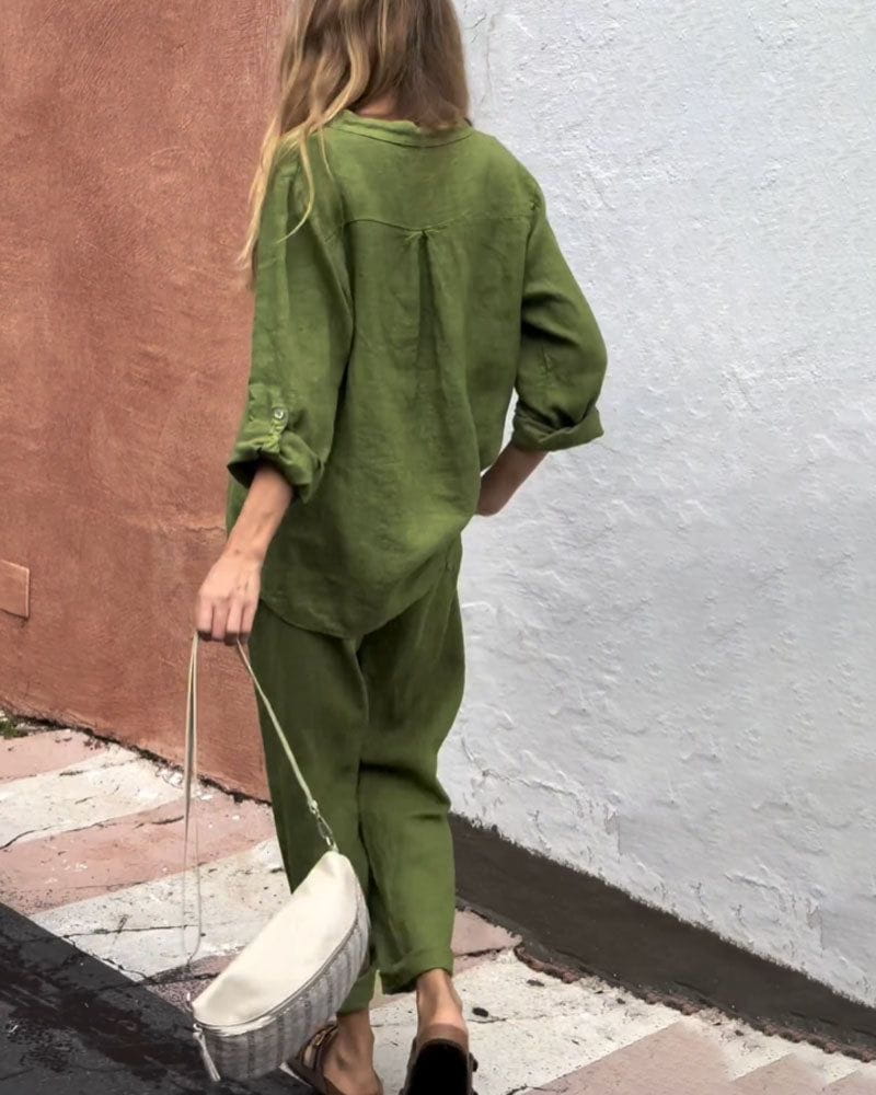 Lavinque outfit set Ensemble Lin Femme | Chemise et Pantalon | Léger et Élégant