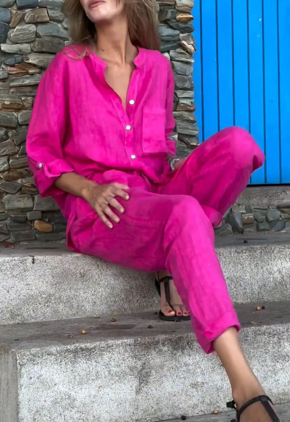 Lavinque outfit set Ensemble Lin Femme | Chemise et Pantalon | Léger et Élégant