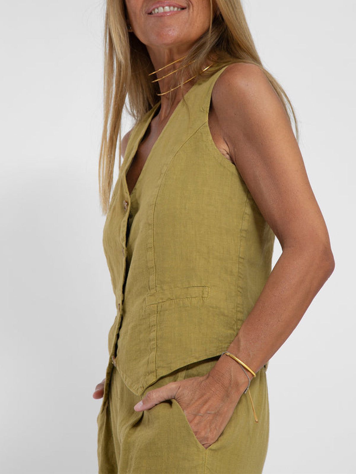 Lavinque outfit set Ensemble Lin Gilet et Pantalon Large | Élégant | Léger et Tendance