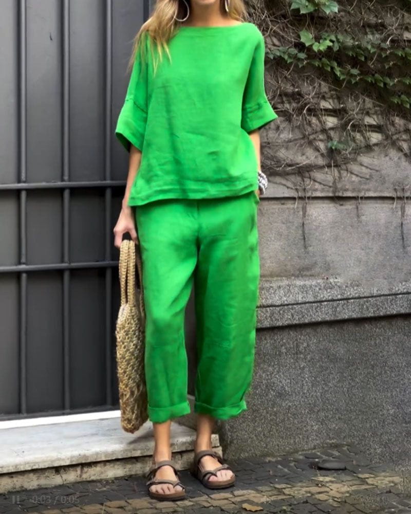 Lavinque outfit set Ensemble Lin Oversize | Décontracté | Léger et Élégant