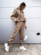 Lavinque outfit set Ensemble lounge oversize | Marron | Confort et style décontracté