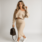 Lavinque Outfit set Ensemble Noir Asymétrique | Épaule Dénudée | Élégant & Minimal