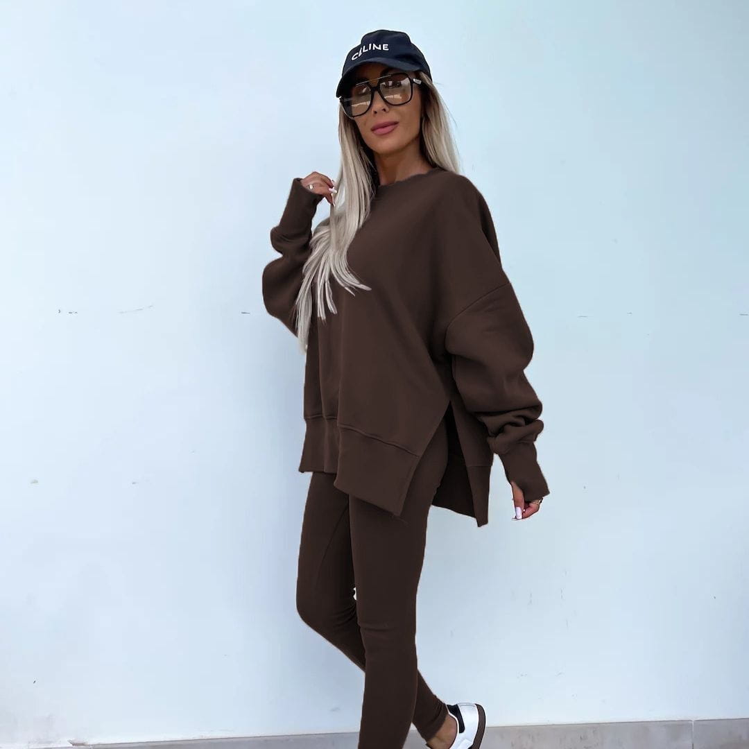 Lavinque Outfit set Ensemble Oversize en Coton | Marron | Confort et Style Urbain