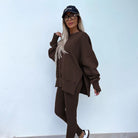 Lavinque Outfit set Ensemble Oversize en Coton | Marron | Confort et Style Urbain