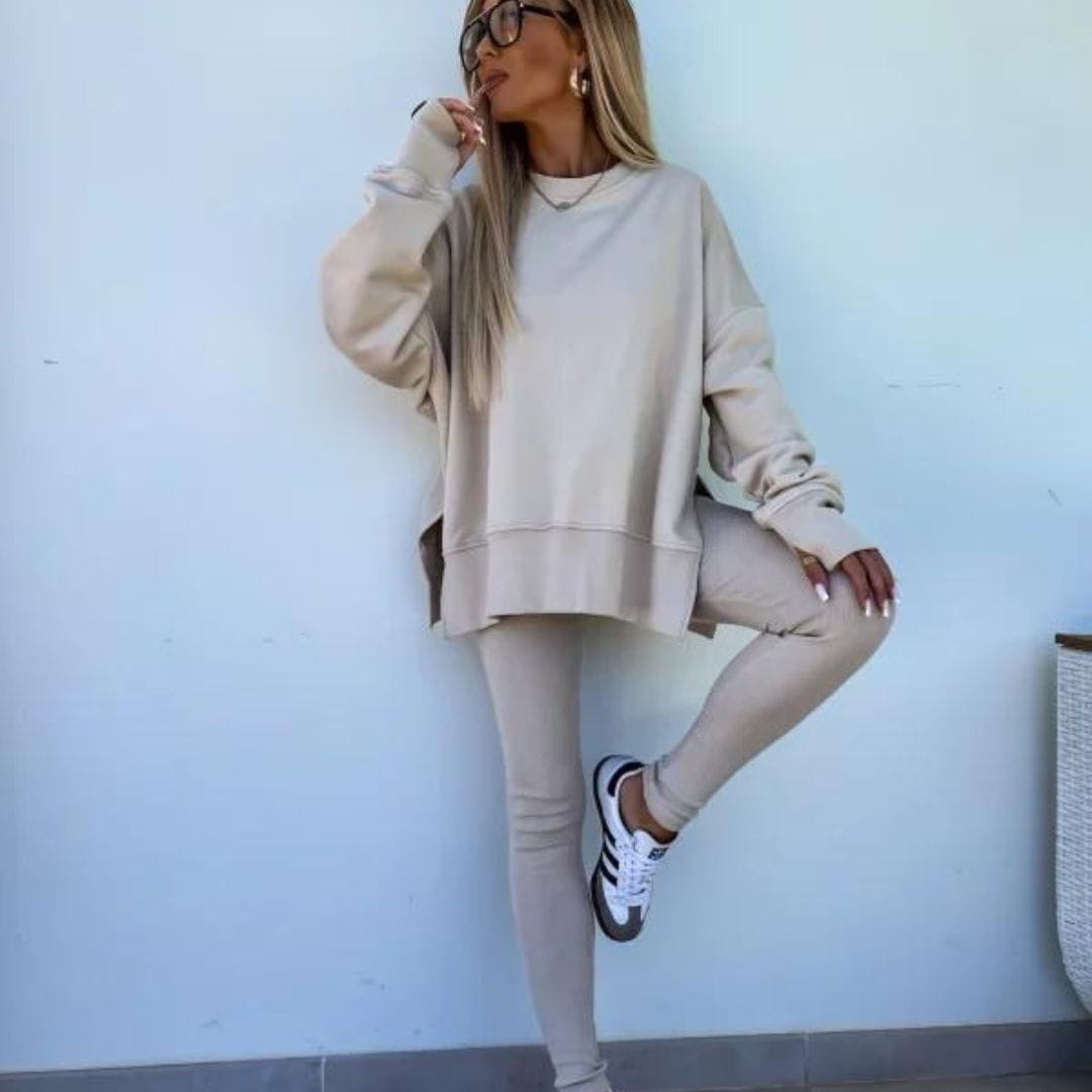 Lavinque Outfit set Ensemble Oversize en Coton | Marron | Confort et Style Urbain
