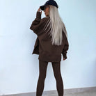 Lavinque Outfit set Ensemble Oversize en Coton | Marron | Confort et Style Urbain