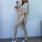 Lavinque Outfit set Ensemble Oversize en Coton | Marron | Confort et Style Urbain