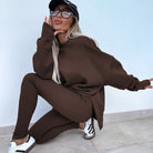 Lavinque Outfit set Ensemble Oversize en Coton | Marron | Confort et Style Urbain