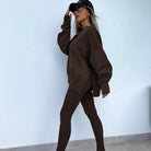 Lavinque Outfit set Ensemble Oversize en Coton | Marron | Confort et Style Urbain