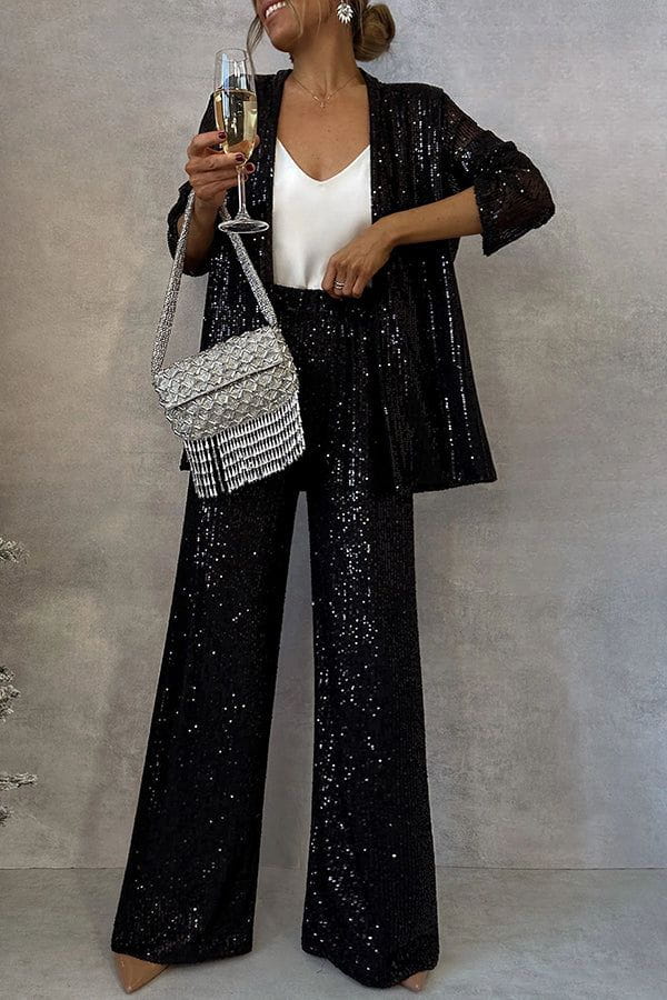 Lavinque outfit set Ensemble Paillettes Blazer et Pantalon | Soirée | Élégance et Éclat