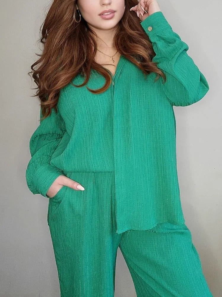 Lavinque outfit set Ensemble Pantalon & Chemise | Look Moderne | Élégance Décontractée