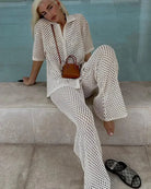 Lavinque outfit set Ensemble Pantalon & Chemise Rayé | Élégance Bohème | Léger & Aéré