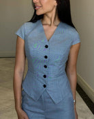 Lavinque Outfit set Ensemble Pantalon Tailleur | Bleu Denim | Élégant et Structuré