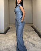 Lavinque Outfit set Ensemble Pantalon Tailleur | Bleu Denim | Élégant et Structuré