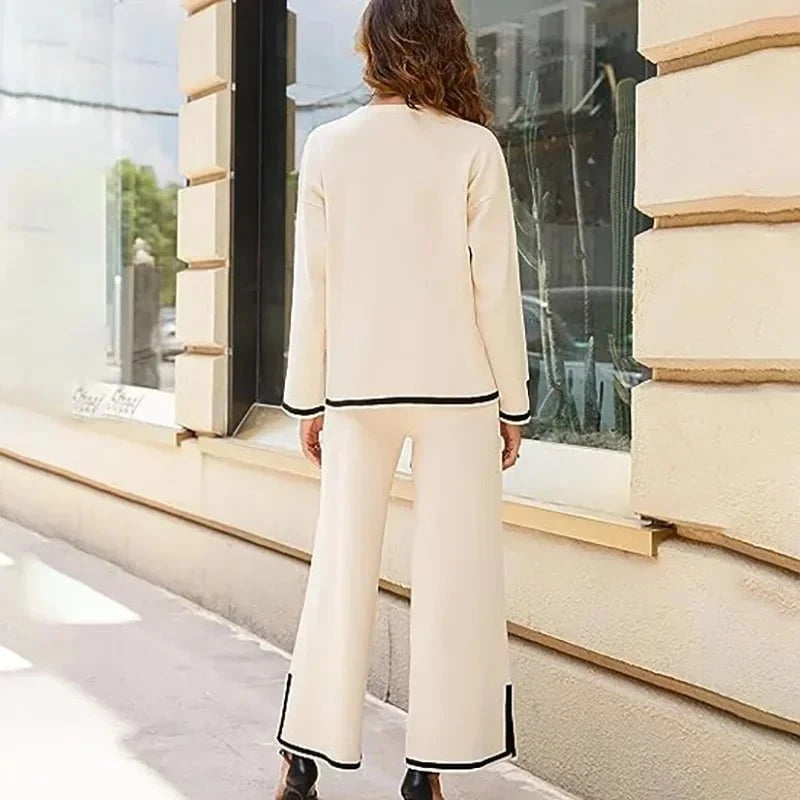 Lavinque outfit set Ensemble Pull et Pantalon Écru | Élégant | Confort et Minimalisme