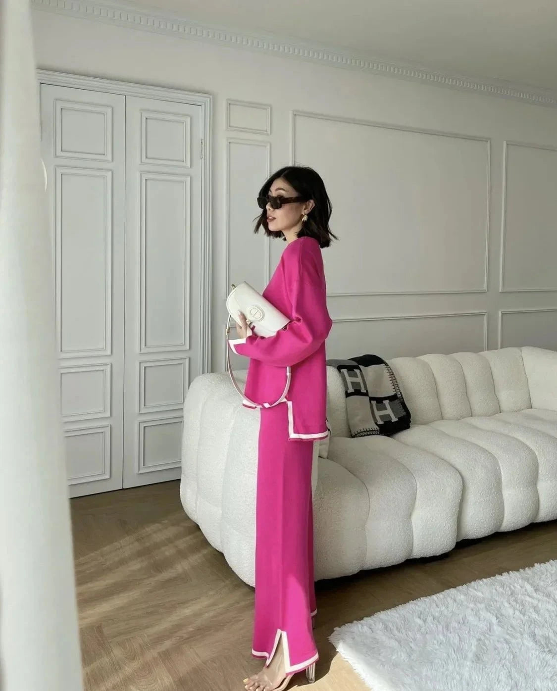 Lavinque outfit set Ensemble Pull et Pantalon Écru | Élégant | Confort et Minimalisme
